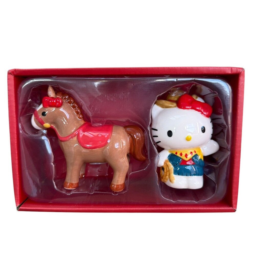 HELLO KITTY Pony Horse Western Salt Pepper Shaker  By SANRIO NIB